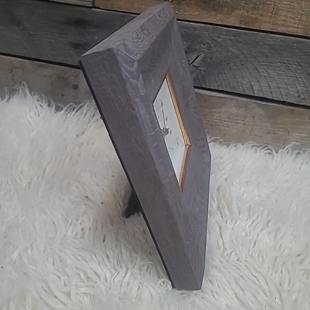 Desk Clock Galassi Wood Square Frame Made In Italy Standing EUC